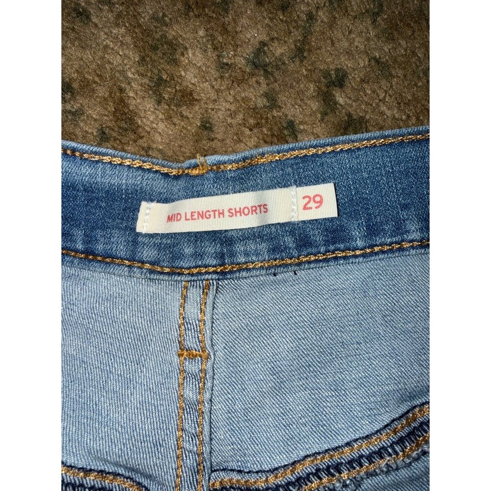 Levis Womens Mid-Length Denim Shorts Size 29 Blue - Picture 3 of 4